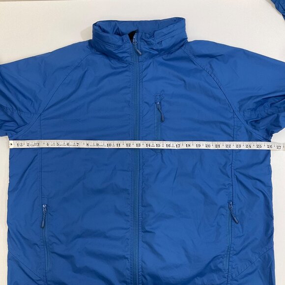LL Bean Blue Mens Large Zip-Up Windbreak Rain Jacket Outdoor Active Hooded - Picture 11 of 15